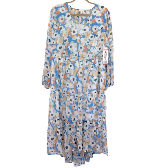 Joie Floral Field Tiered Midi Hi/Low Dress NWT Women XL Cottagecore Coastal Boho - Picture 2 of 13